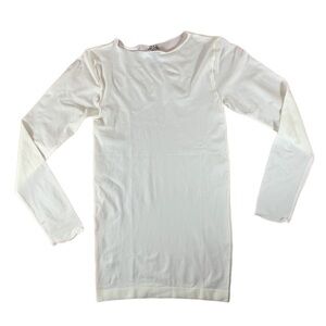 Kosher Modest Crew Neck Long Sleeve Semi Sheer Second Skin Seamless Top -onesize
